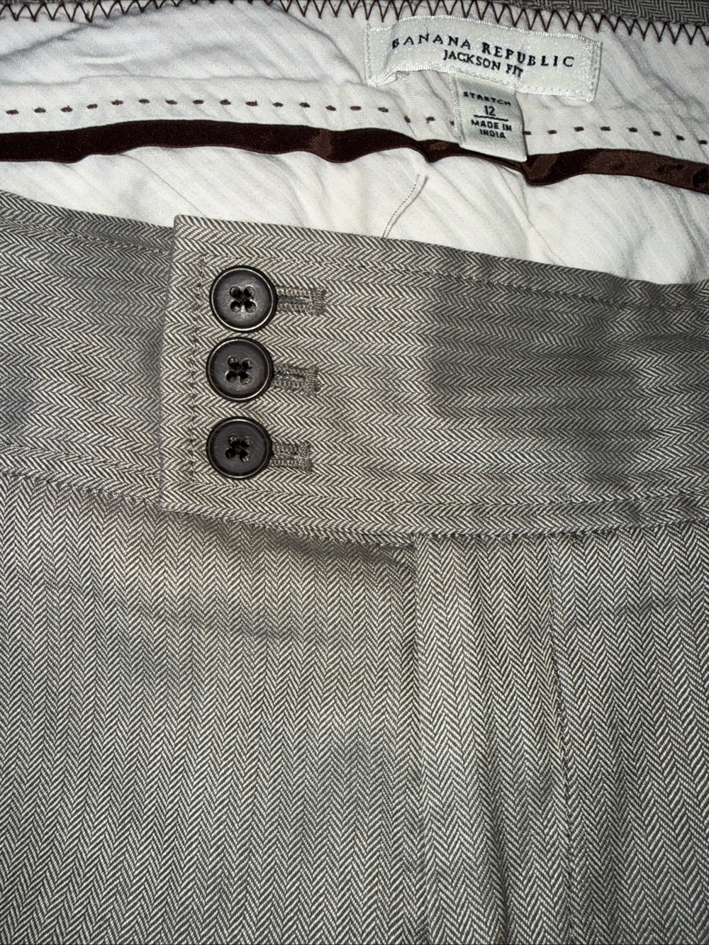 Banana Republic Jackson Fit Beige Trouser Leg /Wide Leg Pants Women's 12 - Picture 4 of 8